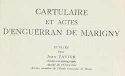 Accéder à la page "Cartulaire et actes d'Enguerran de Marigny"