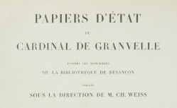 Accéder à la page "Papiers d'État du cardinal de Granvelle"
