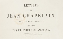 Accéder à la page "Lettres de Jean Chapelain"