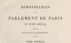 Accéder à la page "Remontrances du Parlement de Paris au XVIIIe siècle"