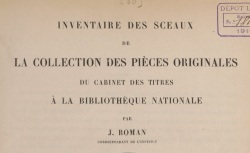 Accéder à la page "Inventaire des sceaux des pièces originales du Cabinet des titres"