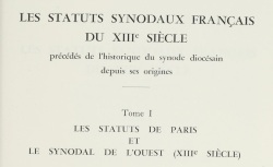 Accéder à la page "Statuts synodaux français du XIIIe siècle (Les)"