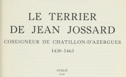 Accéder à la page "Terrier de Jean Jossard, 1430-1463 (Le)"