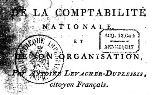 De la comptabilité nationale et de son organisation, 1785-1795