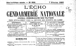 Accéder à la page "Écho de la gendarmerie nationale (L')"