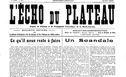 L'Écho du Plateau : organe de défense et de propagande touristique de la Haute-Corrèze, janvier 1925