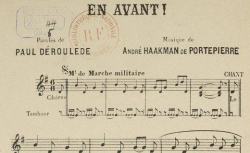 Accéder à la page "En avant ! - partition éd. Haakman de Portepierre, 1915"