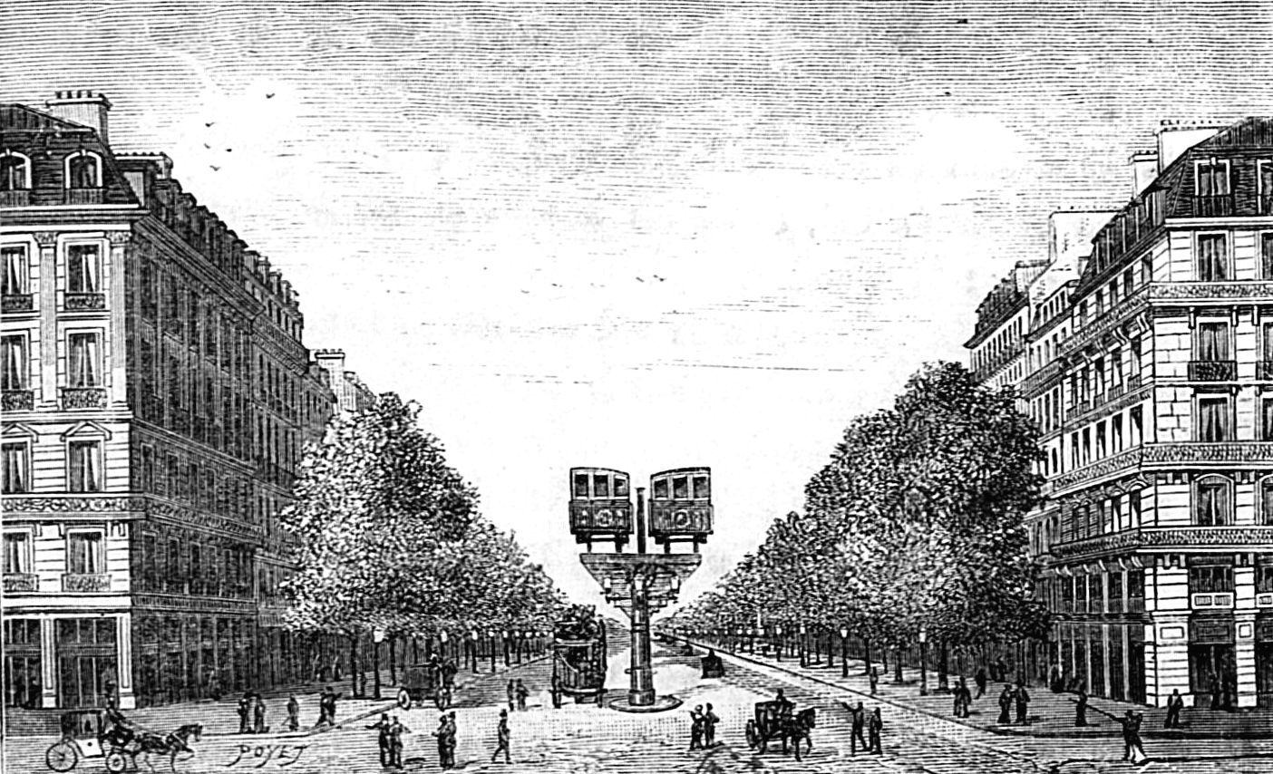 Jean Chrétien, Chemin de fer électrique aérien sur les boulevards Voltaire, de Magenta, Richard-Lenoir, de la Contrescarpe et le pont d'Austerlitz, 1882