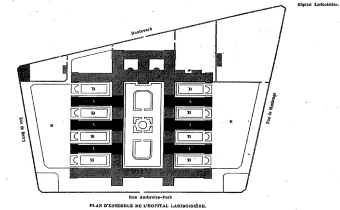 Plan d'ensemble de l'Hôpital Lariboisière