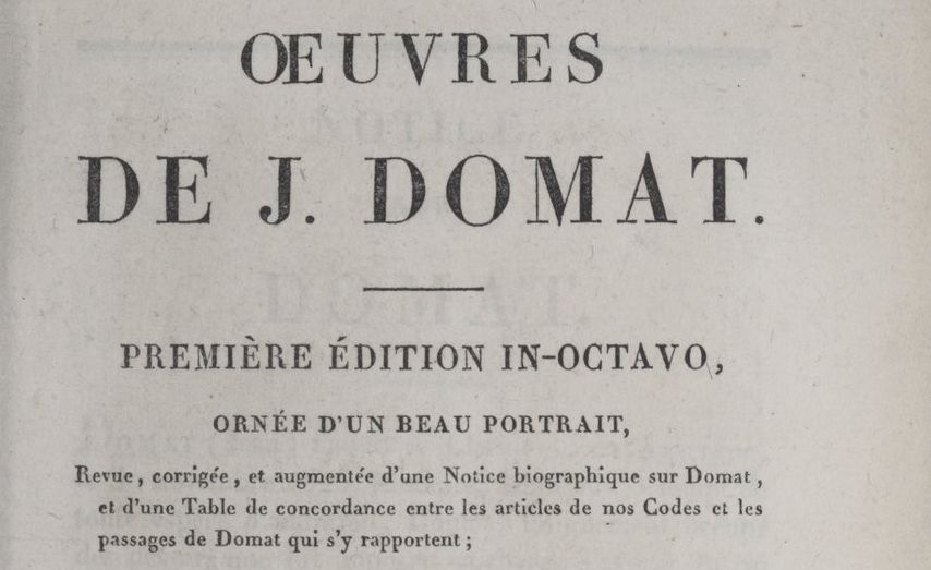 Accéder à la page "Domat, Jean. Oeuvres de J. Domat"