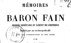 Accéder à la page "Fain, baron, Mémoires"