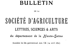Accéder à la page "Société d'agriculture, lettres, sciences et arts de la Haute-Saône (Vesoul)"