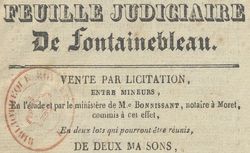 Accéder à la page "Feuille judiciaire de Fontainebleau"