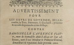 Accéder à la page "Crime de rapt, affaire Laurence Flotte (1653?)"