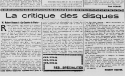La Gazette de Paris - La Critique des disques (02/02/1929) - source : gallica.bnf.fr / BnF