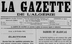 Accéder à la page "Gazette de l'Algérie (La)"