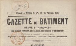 Accéder à la page "Gazette du bâtiment (Paris)"