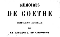 Accéder à la page "Goethe, Mémoires"