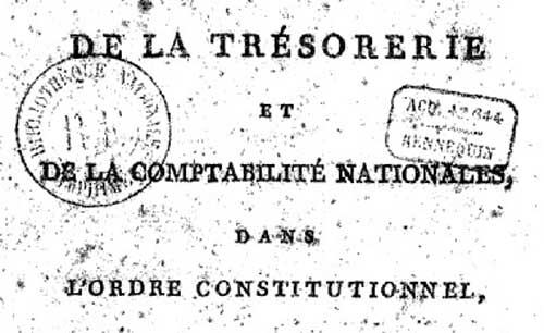 De la trésorerie et de la comptabilité nationales, dans l'ordre constitutionnel, 1799