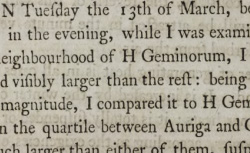 HERSCHEL, William (1738-1822) Account of comet