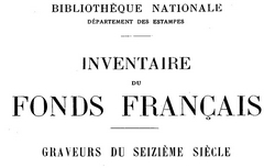 Accéder à la page "Inventaire du fonds français, graveurs du XVIe siècle"