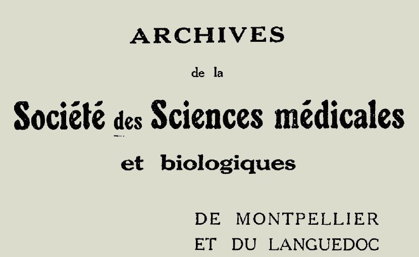 Accéder à la page "Société des sciences médicales et biologiques de Montpellier"