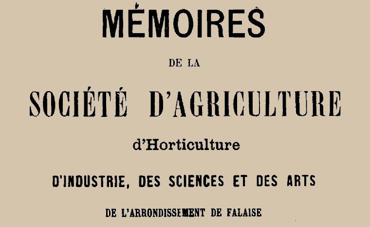 Accéder à la page "Société d'agriculture de l'arrondissement de Falaise"