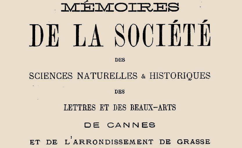 Accéder à la page "Société des sciences naturelles, des lettres et des beaux-arts de Cannes et de l'arrondissement de Grasse"