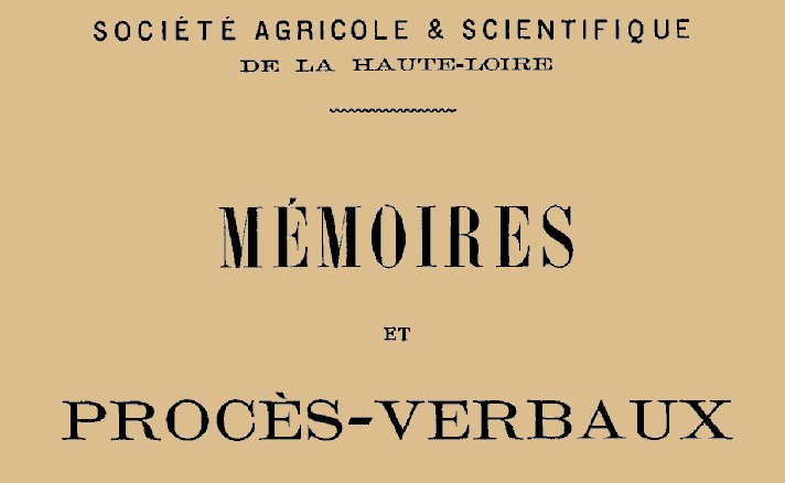 Accéder à la page "Société agricole et scientifique de la Haute-Loire (Le Puy)"