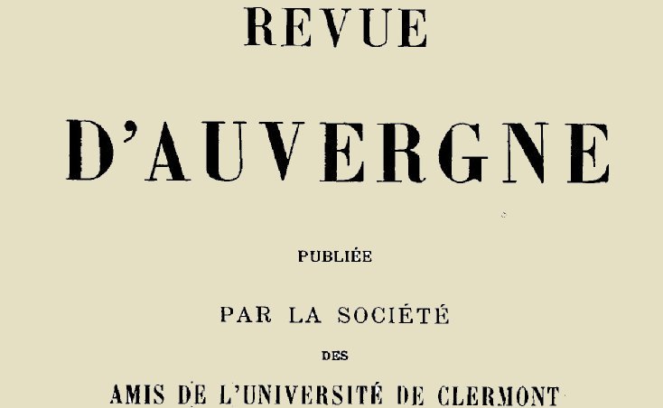 Accéder à la page "Société d'émulation de l'Auvergne (Revue d'Auvergne, Clermont-Ferrand)"