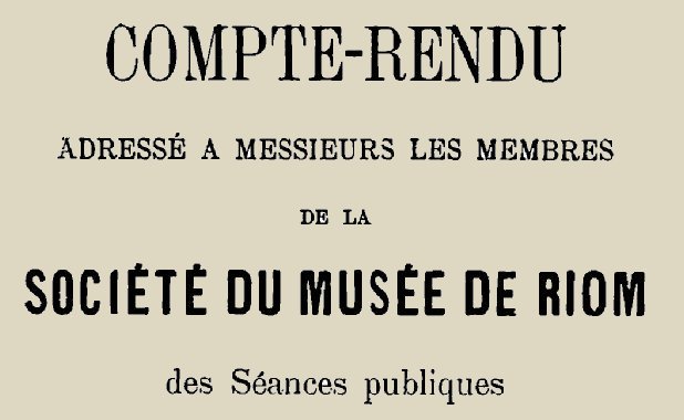 Accéder à la page "Société du Musée de Riom"