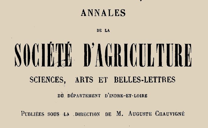 Accéder à la page "Société d'agriculture, sciences, arts et belles-lettres d'Indre-et-Loire (Tours)"