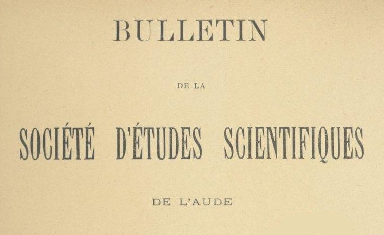 Accéder à la page "Société d'études scientifiques de l'Aude (Carcassonne)"
