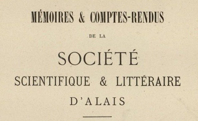 Accéder à la page "Société scientifique et littéraire d'Alais (Alès)"