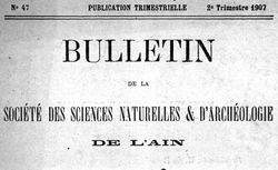 Accéder à la page "Société des sciences naturelles et d'archéologie de l'Ain (Bourg-en-Bresse)"