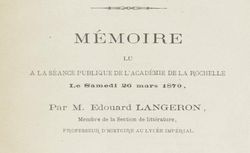 Accéder à la page "Académie des belles-lettres, sciences et arts de La Rochelle"