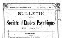 Accéder à la page "Société d'études psychiques de Nancy"
