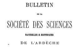 Accéder à la page "Société des sciences naturelles et historiques de l'Ardèche (Privas)"