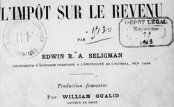 Accéder à la page "Seligman, Edwin Robert Anderson. L'impôt sur le revenu - 1913"