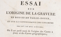 Accéder à la page "Essai sur l'origine de la gravure en bois et en taille-douce (Jansen, 1808)"
