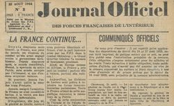 Accéder à la page "Journal officiel des Forces françaises de l'intérieur"