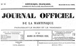 Accéder à la page "Journal officiel de la Martinique"