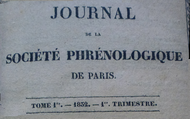 Accéder à la page "Journal de la Société phrénologique de Paris"