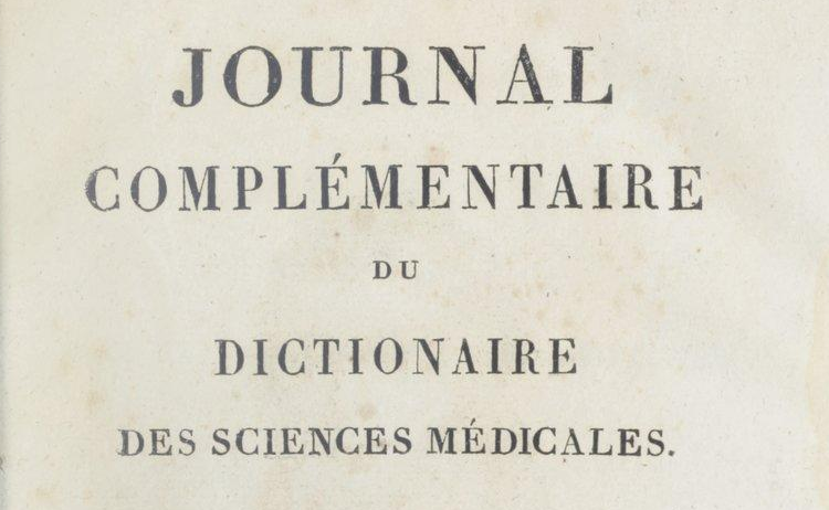 Accéder à la page "Journal complémentaire du Dictionnaire des sciences médicales"