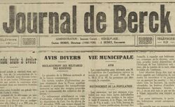 Accéder à la page "Journal de Berck et des environs : journal désigné pour les annonces judiciaires et commerciales"