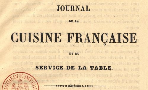 Accéder à la page "Journal de la cuisine française et du service de la table "