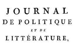 Accéder à la page "Journal de politique et de littérature"