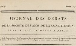 Accéder à la page "Journal des débats de la Société des amis de la Constitution, séante aux Jacobins à Paris"