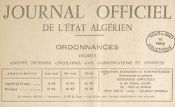 Accéder à la page "Journal officiel de l'État algérien"