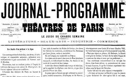 Accéder à la page "Journal-programme des théâtres de Paris"